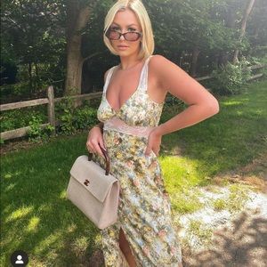 Danielle Bernstein Floral-Print Lace Midi Dress